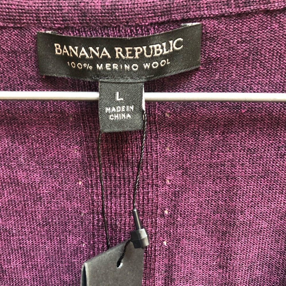 Banana Republic women’s merino wool vneck sweater size l - Picture 4 of 6